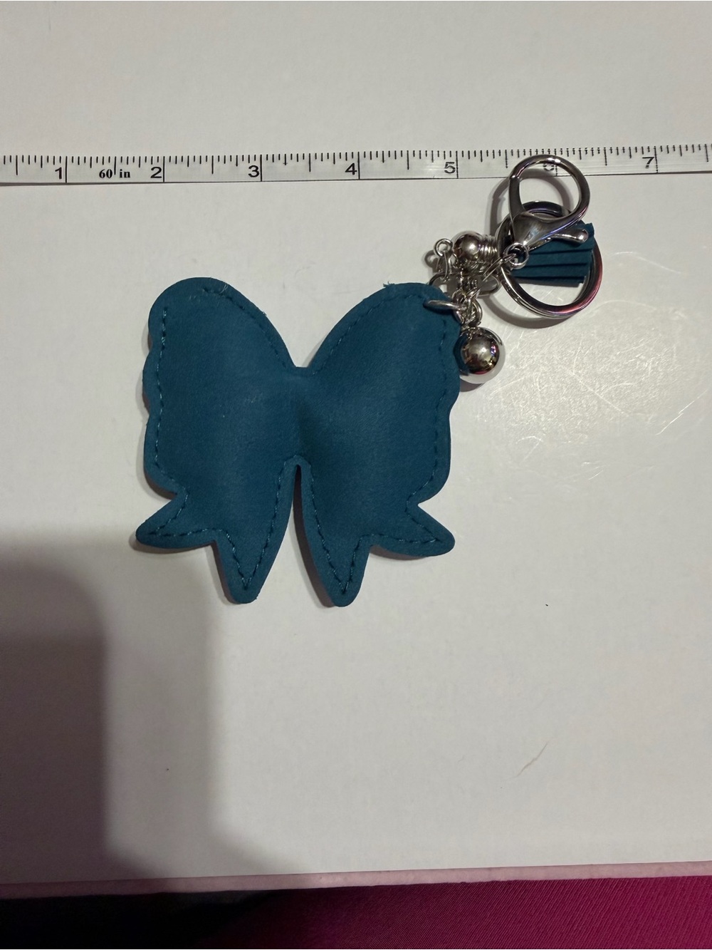 Blue Rhinestone Bow Keychain Charm - - Picture 2 of 3